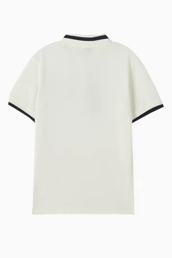 Logo Embroidered Polo Shirt in Cotton Pique