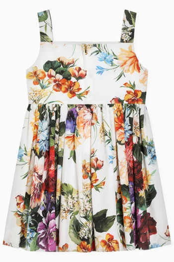 Flower-print Dress in Poplin