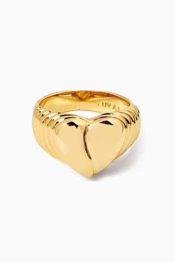 Corazon Signet Ring in Gold-plated Brass