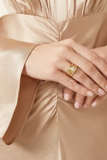 Wave Bezel Ring in Gold-plated Brass