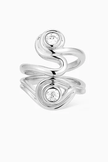 Wave Ring Set in Silver-plated Brass