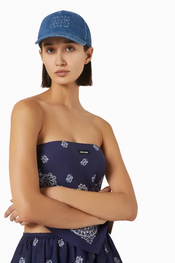 Logo-embroidered Baseball Cap in Denim