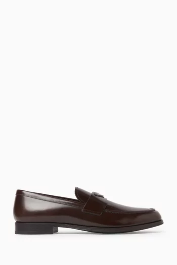 Brushed Loafers in Leather