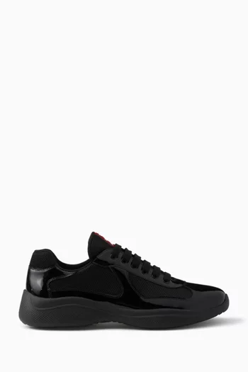 America's Cup Sneakers in Patent Leather & Technical Fabric