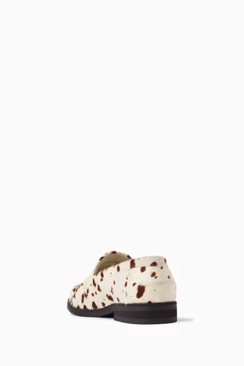 Wilde Penny Loafers in Cow-printed Pony Hair