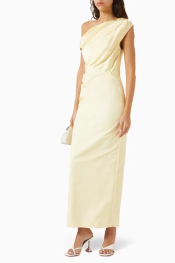 Dillon Contrast Draped Maxi Dress