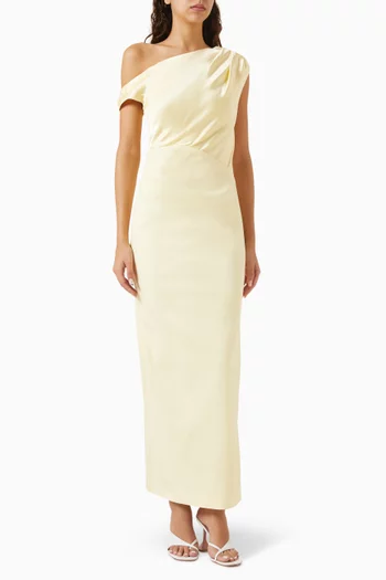 Dillon Contrast Draped Maxi Dress