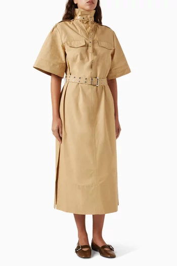 Summer Belted Shirtdress in Suiting Fabric