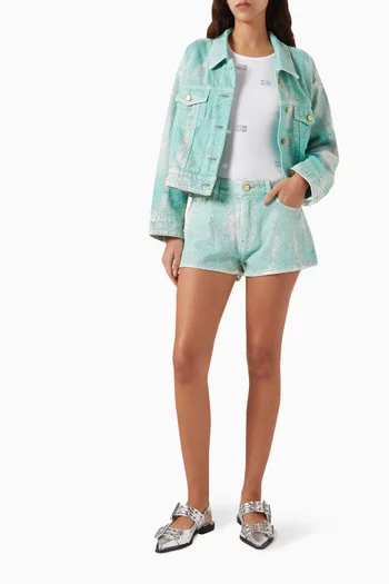 Rhinestone-embellished Shorts in Denim