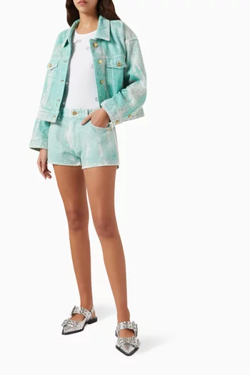 Rhinestone-embellished Jacket in Denim