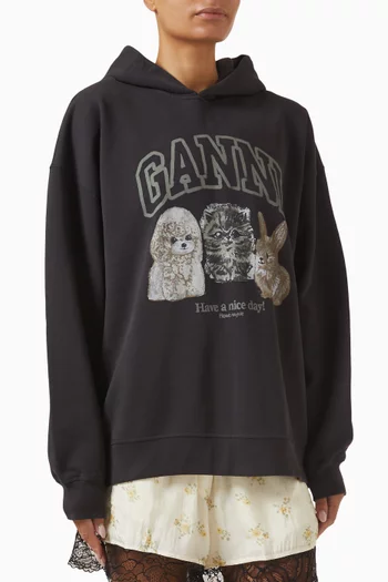 Isoli Animals Oversized Hoodie in Cotton