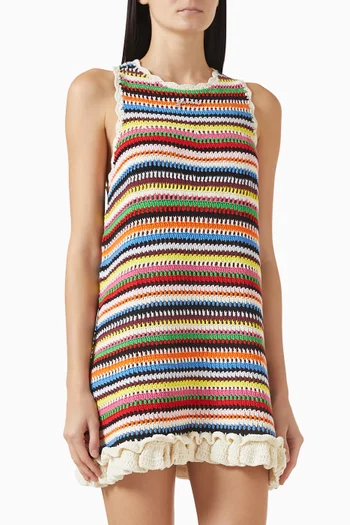 Crochet Frill Dress in Organic Cotton