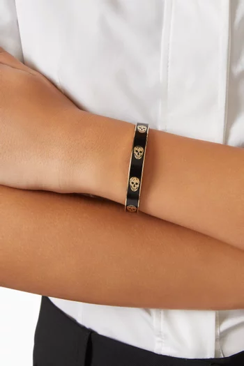 Skull Enamel Bracelet in Plated Metal