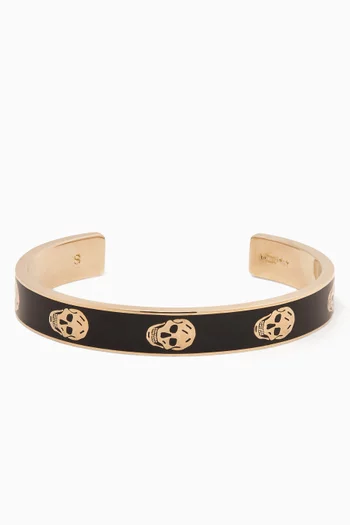 Skull Enamel Bracelet in Plated Metal