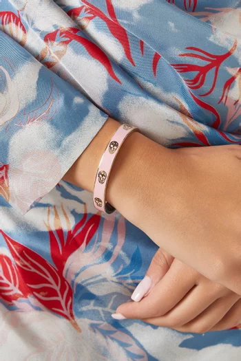 Skull Enamel Bracelet in Plated Metal