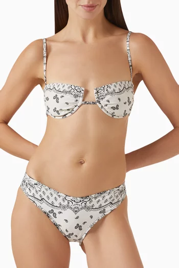 Simonette Bandana-print Bikini Top
