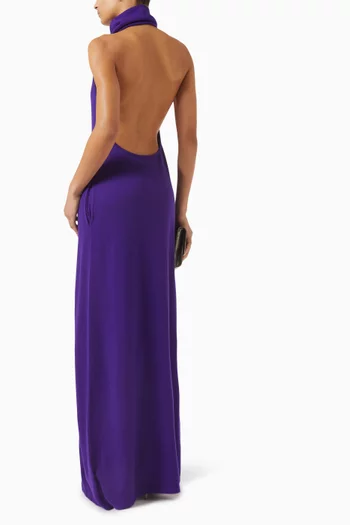 فستان بظهر مكشوف مزيج كشمير