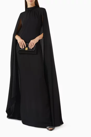 فستان سهرة مطرز بكاب