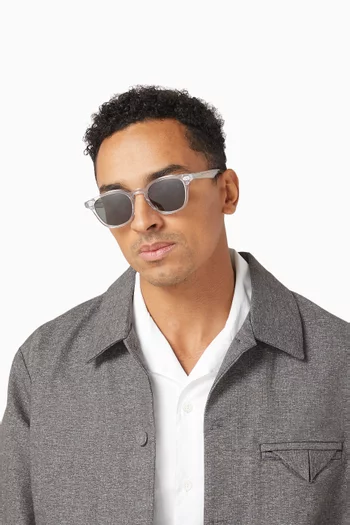 River Round Sunglasses in Havana Acetate