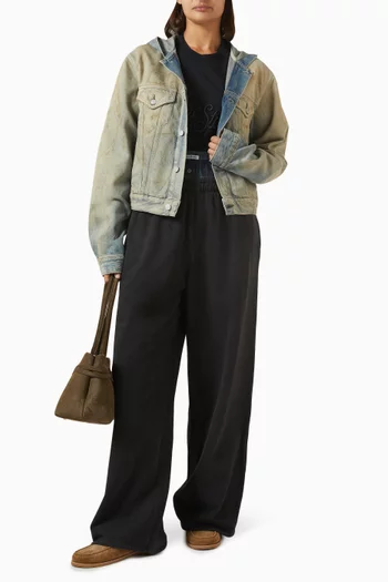 Eco-stonewash Hooded Jacket in Denim