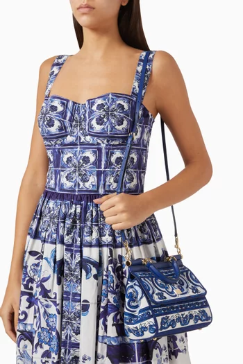 Medium Sicily Majolica-embroidered Bag in Canvas