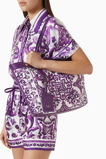 Medium Atene Majolica-print Tote Bag in Canvas