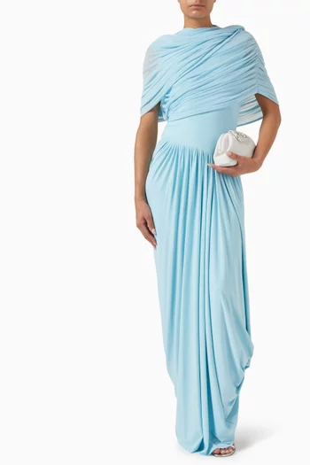 Jasmine Draped Maxi Dress in Lycra