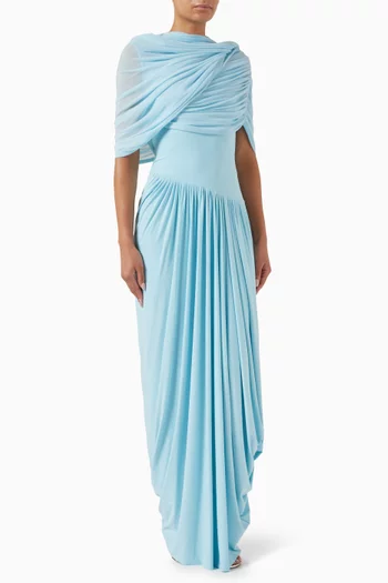 Jasmine Draped Maxi Dress in Lycra