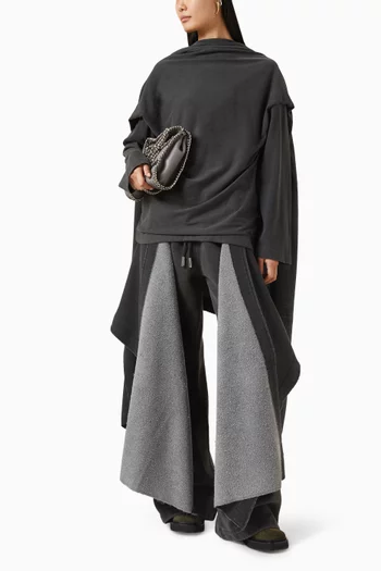 بنطال رياضي بطبقة بتصميم ملفوف جيرسيه بلون باهت