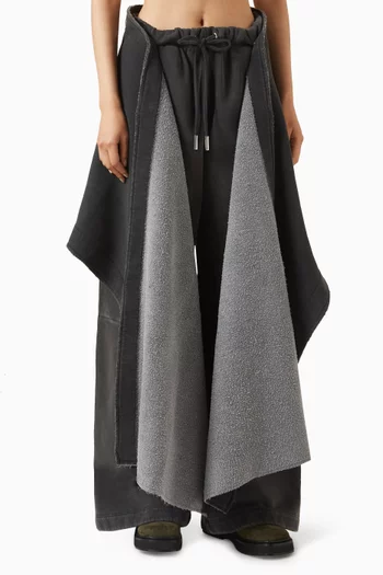 بنطال رياضي بطبقة بتصميم ملفوف جيرسيه بلون باهت