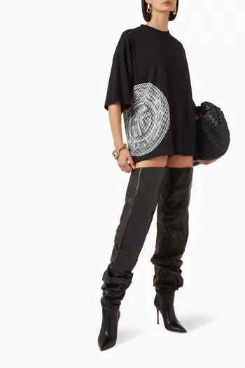 Oversized Stamp Print T-shirt in Cotton-jersey