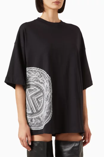 Oversized Stamp Print T-shirt in Cotton-jersey