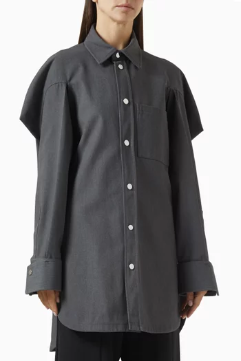 Double-cuff Overshirt in Cotton Blend