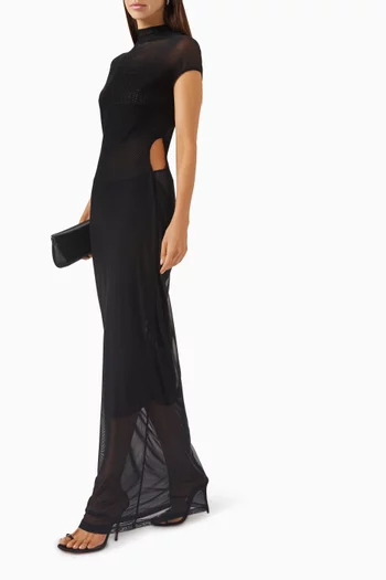 Flock Logo Dress in Mesh