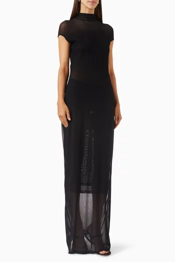 Flock Logo Dress in Mesh