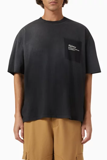 Postal Boxy Distressed T-shirt in Cotton