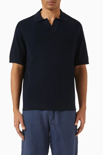 Compact Polo Shirt in Mesh Knit