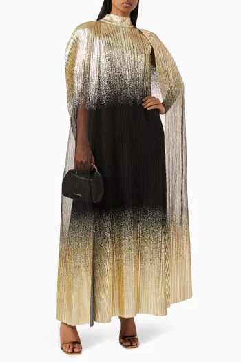 Pleated Cape & Dress Set