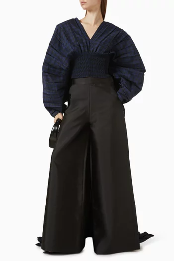 Mikado Wide-leg Pants in Satin