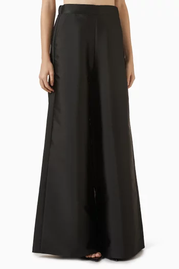 Mikado Wide-leg Pants in Satin