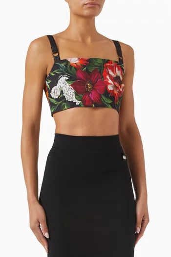 Flower-print Crop Top
