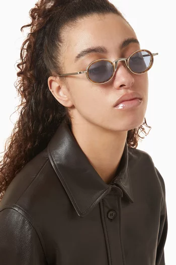 Varda Oval Sunglasses in Titanium