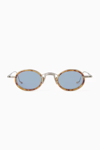 Varda Oval Sunglasses in Titanium