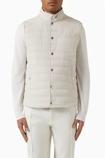 Lightweight Down Vest in Bonded Taffeta