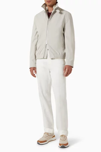Bomber Jacket in Stretch Bonded Nylon