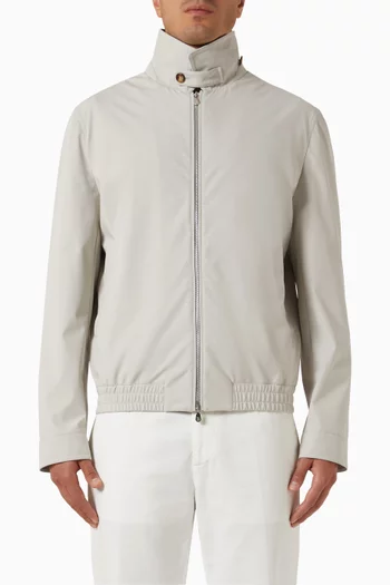 Bomber Jacket in Stretch Bonded Nylon