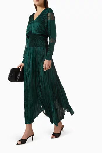 Lace-insert Plisse Skirt