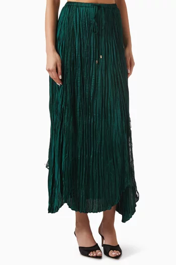 Lace-insert Plisse Skirt