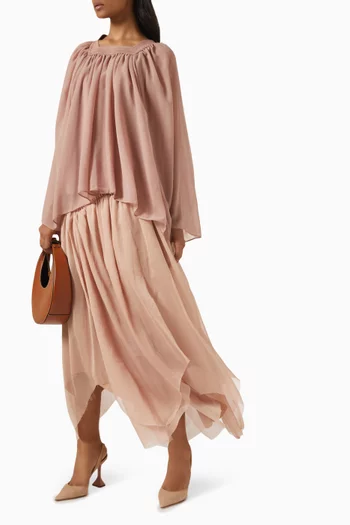 Yoke Detail Layered Skirt