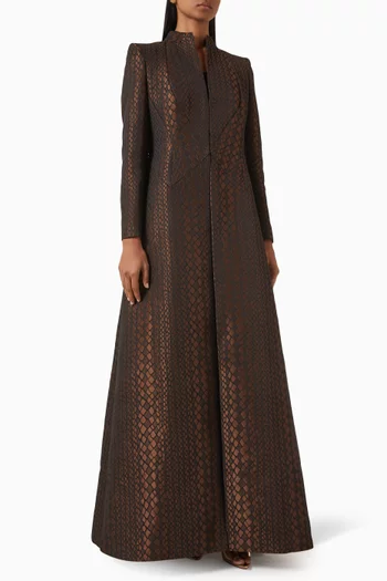 Signature Snake-effect Abaya in Crepe